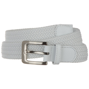 Braided White Stretch belt